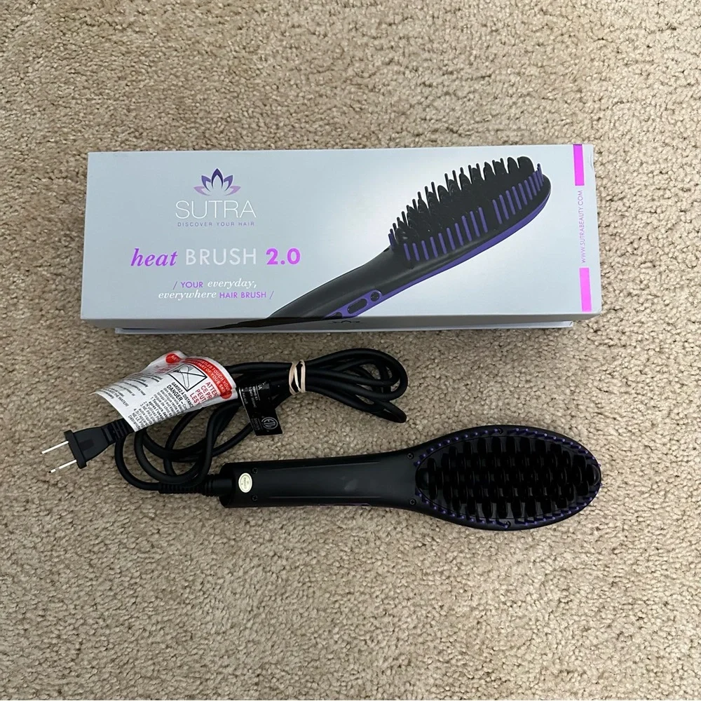 Sutra Heat Brush 2.0 Styling Tool - Heats up to 450‎ Degrees Black & Purple EUC